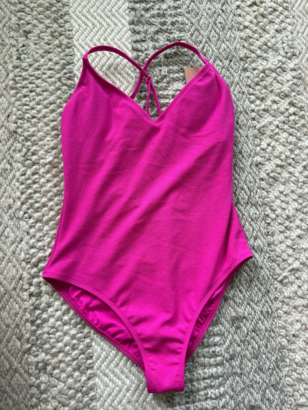 Shade & Shore Fuchsia dark pink 1pc Swimsuit textured L 12/14 medium seat cover